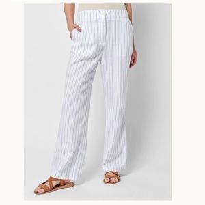 NWT Faherty Malibu Linen Pull On Pants in Pier Stripe, Size M